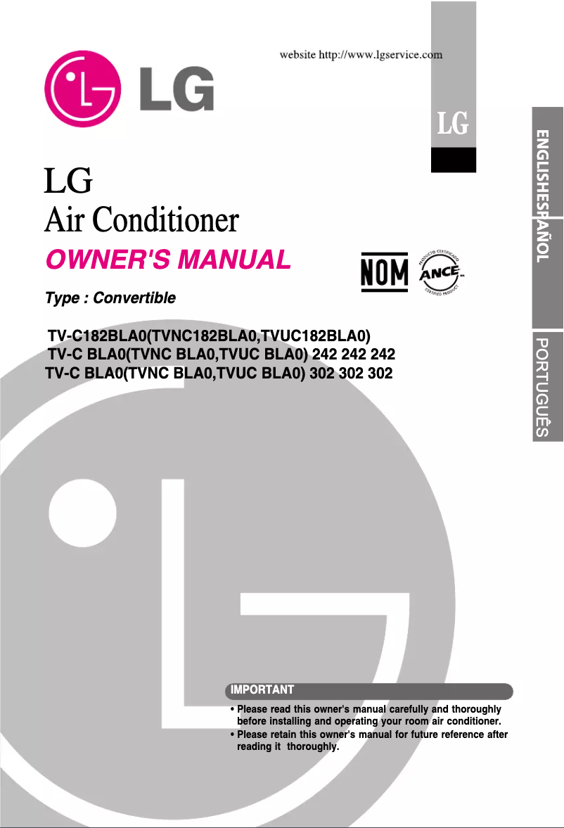 Página 1 del manual Manual de usuario LG TVNC242BLA0