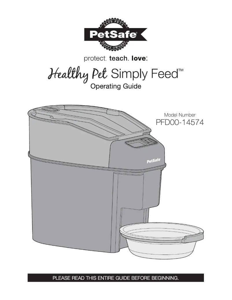 Imagen de la primera página del manual del dispositivo Healthy Pet Simply Feed PFD00-14574