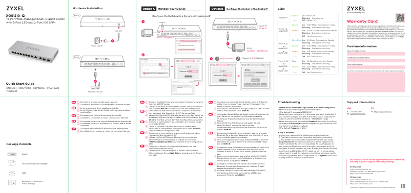 Imagen de la primera página del manual del dispositivo XGS1210-12