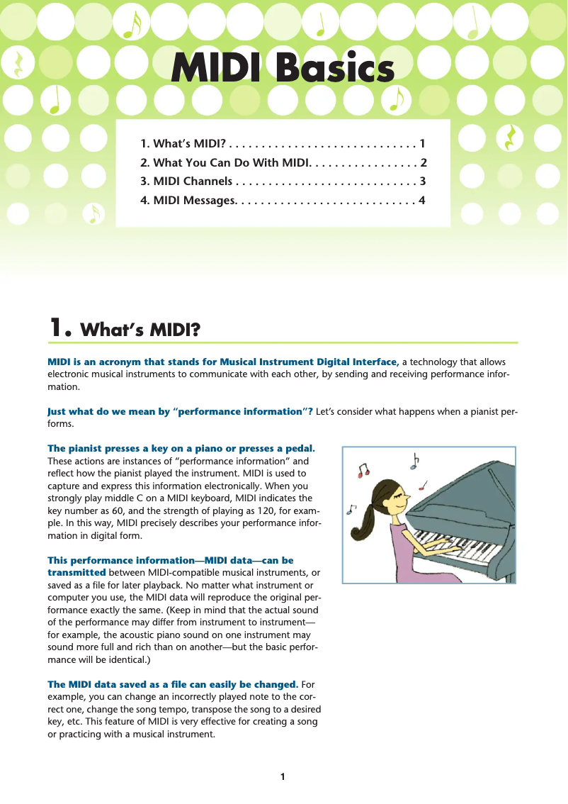 Imagen de la primera página del manual del dispositivo Clavinova CLP-480PE