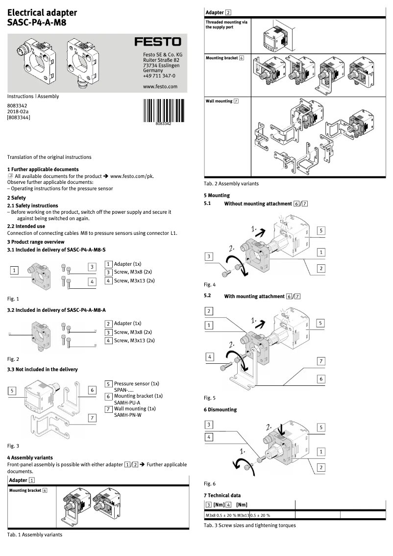 Imagen de la primera página del manual del dispositivo SASC-P4-A-M8-S