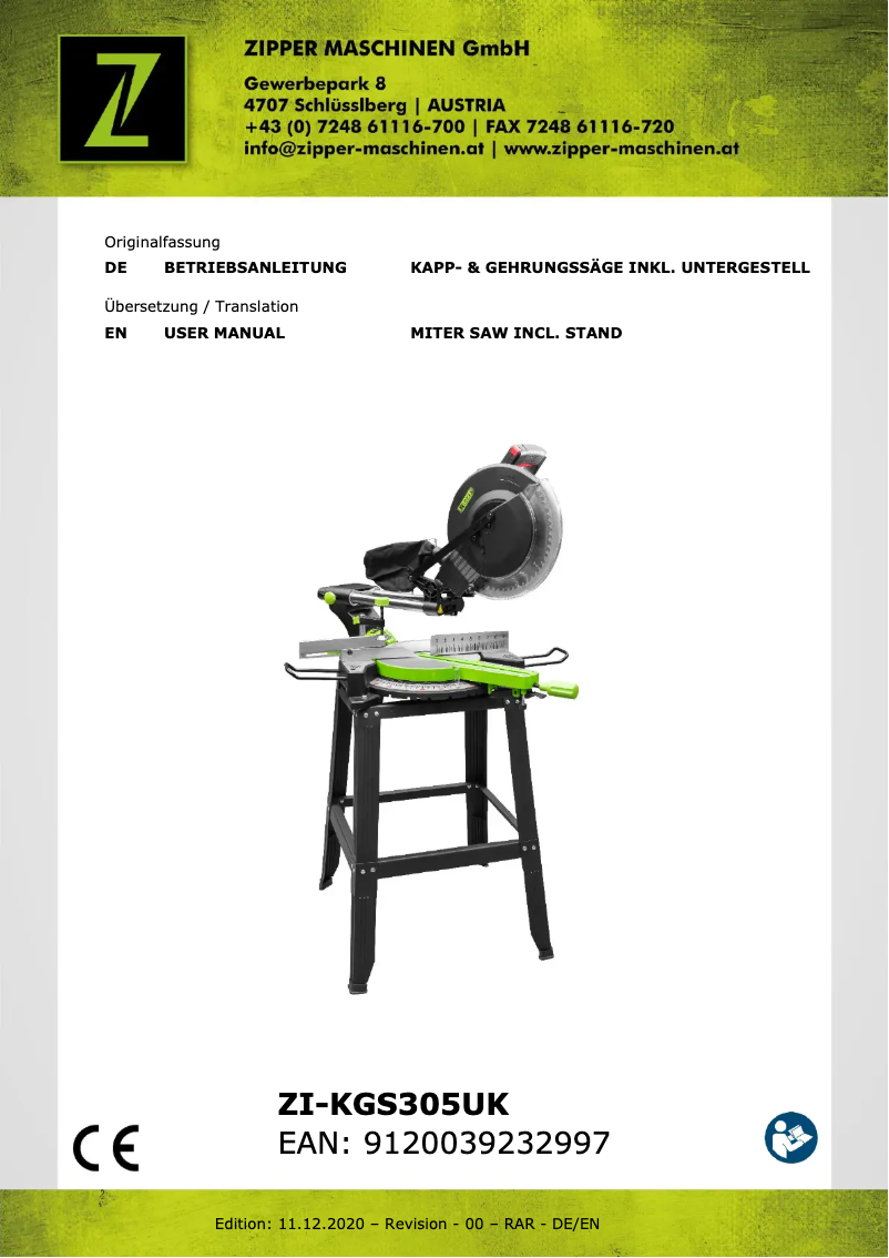 Imagen de la primera página del manual del dispositivo ZI-KGS305UK