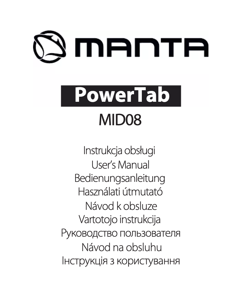 Imagen de la primera página del manual del dispositivo PowerTab MID08