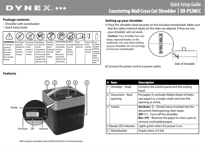 Imagen de la primera página del manual del dispositivo DX-PSJMCC