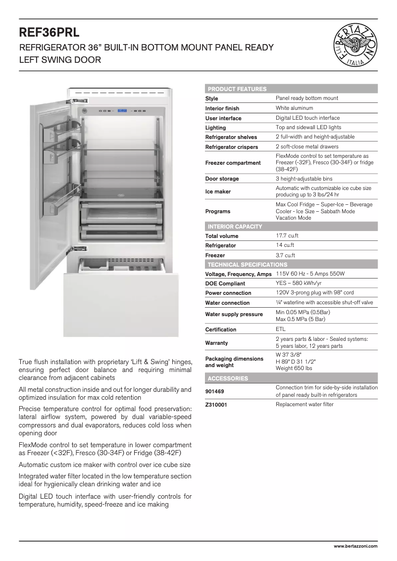 Imagen de la primera página del manual del dispositivo REF36L