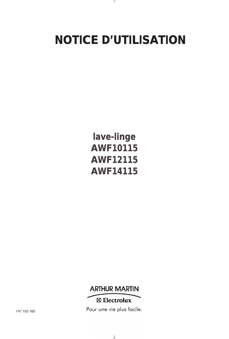 Imagen de la primera página del manual del dispositivo AWF 12115