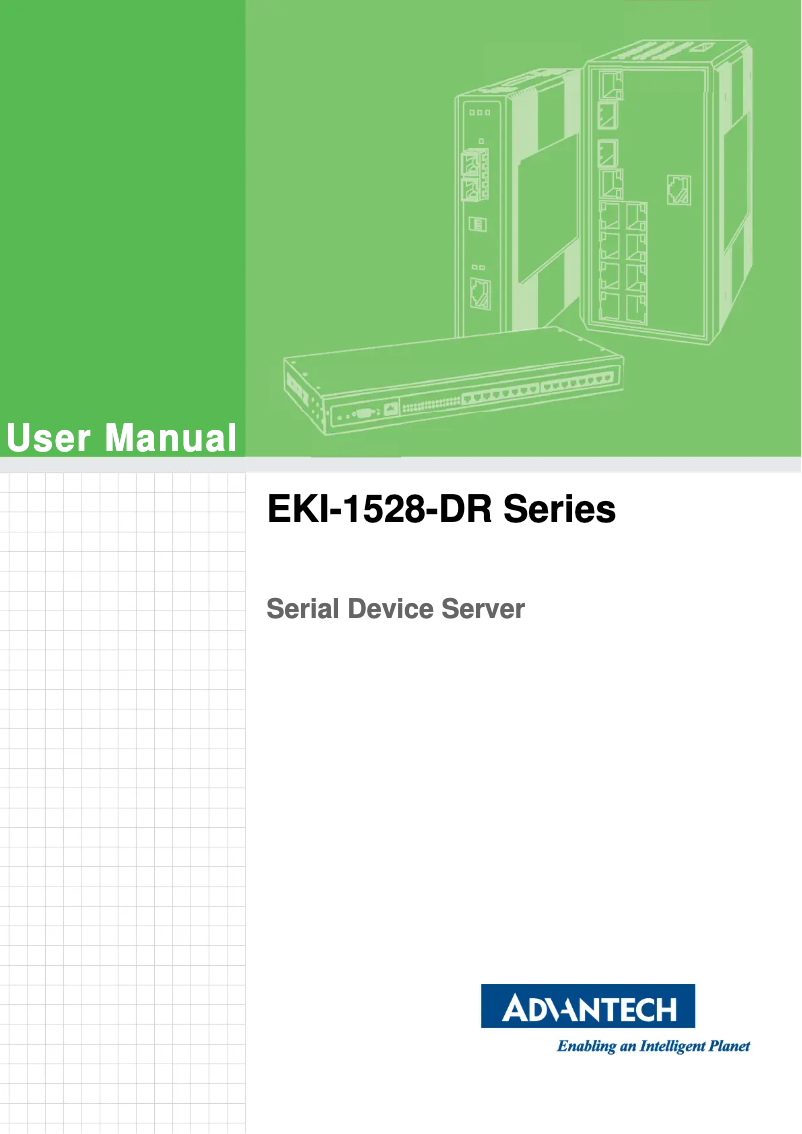 Imagen de la primera página del manual del dispositivo EKI-1528I-DR-AE