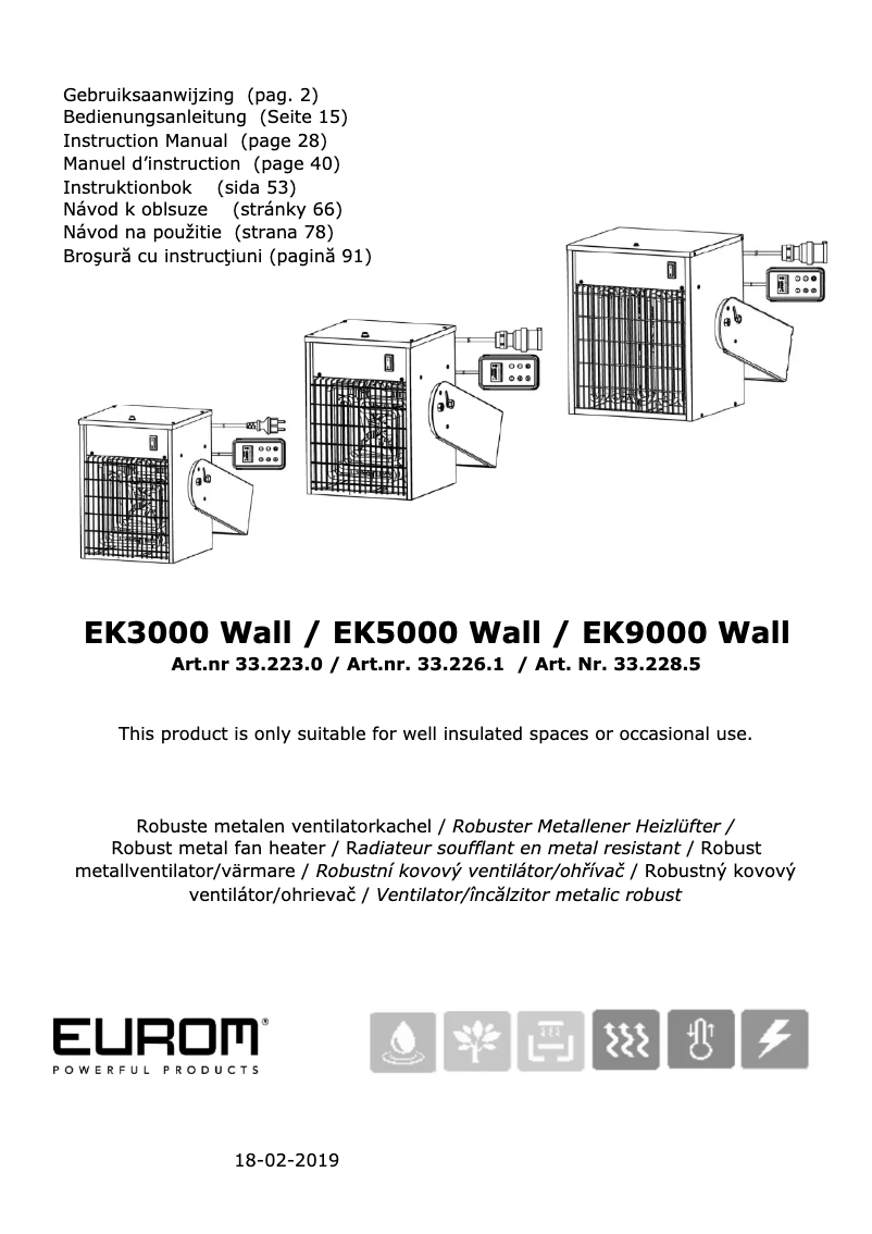 Imagen de la primera página del manual del dispositivo EK5000 Wall