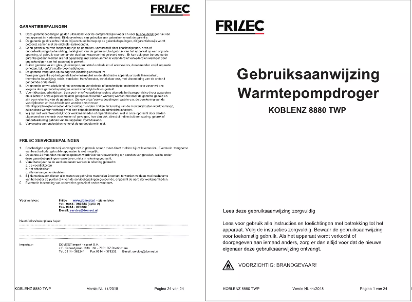 Imagen de la primera página del manual del dispositivo KOBLENZ8880TWP
