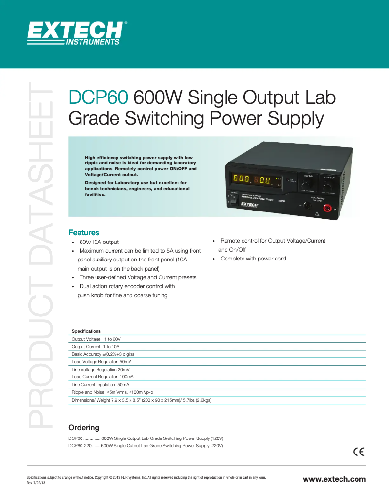 Imagen de la primera página del manual del dispositivo DCP60