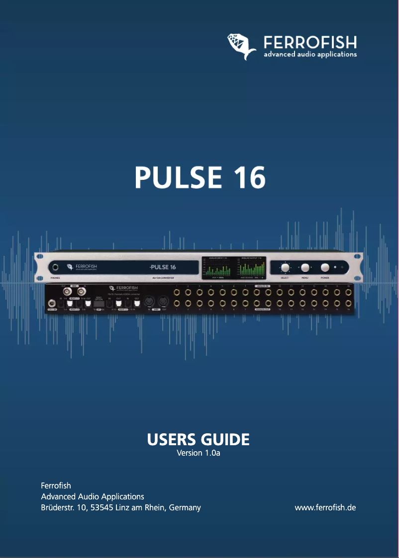 Imagen de la primera página del manual del dispositivo Pulse 16