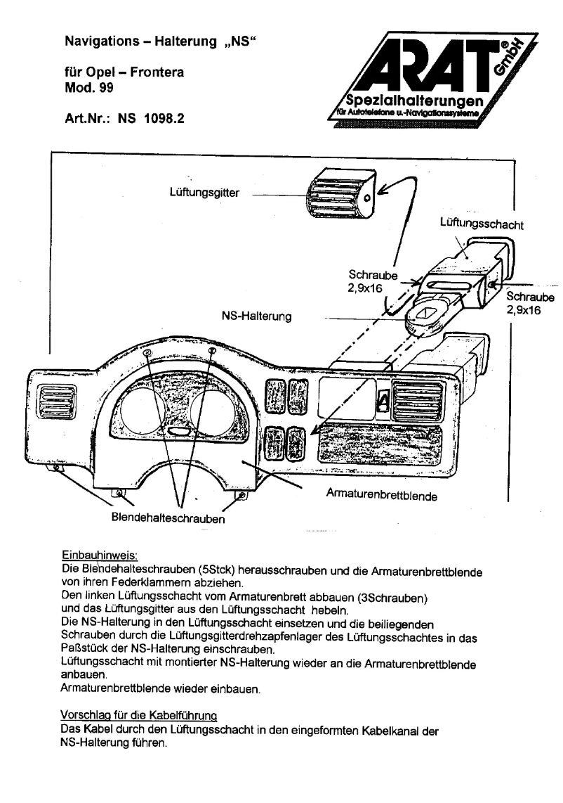 Página 1 del manual Manual de usuario Arat NS1098.2