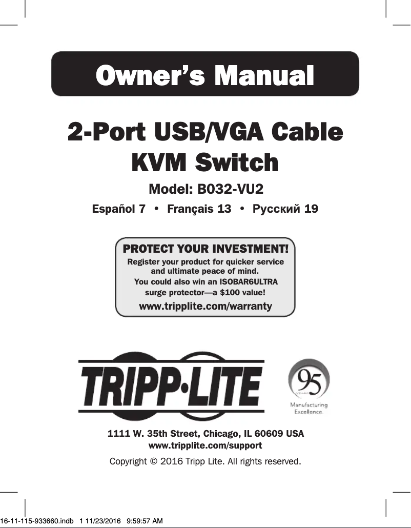Imagen de la primera página del manual del dispositivo B032-VU2