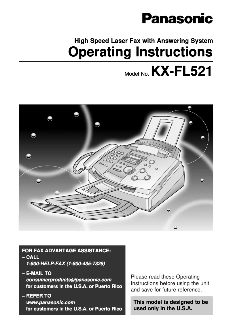 Página 1 del manual Manual de usuario Panasonic KX-FL521
