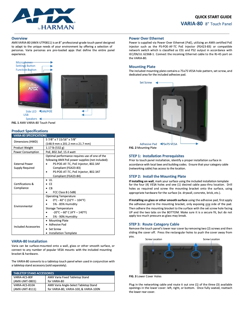 Página 1 del manual Manual de usuario AMX VARIA-80