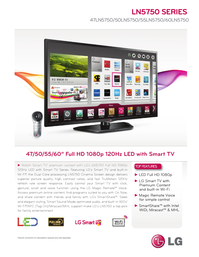 Imagen de la primera página del manual del dispositivo 50LN5750