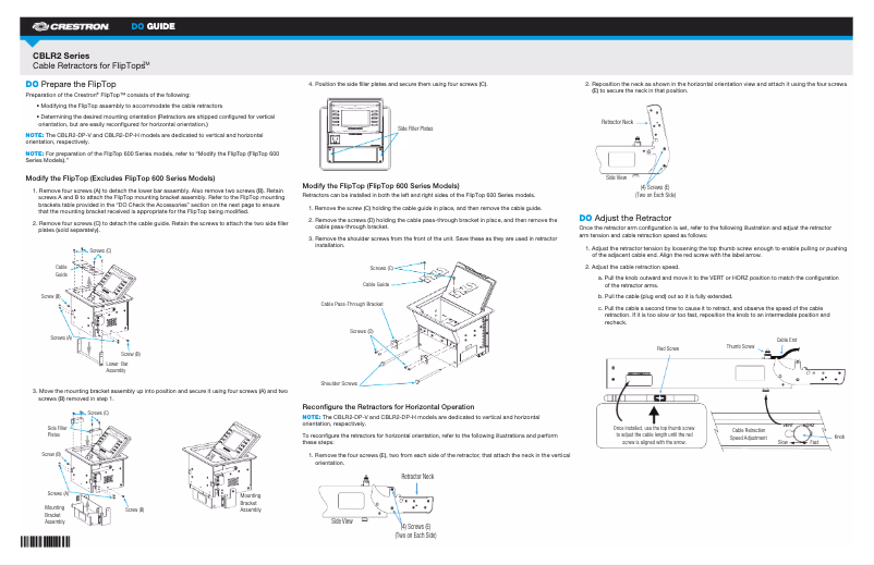 Página 1 del manual Manual de usuario Crestron CBLR2-CAT5E