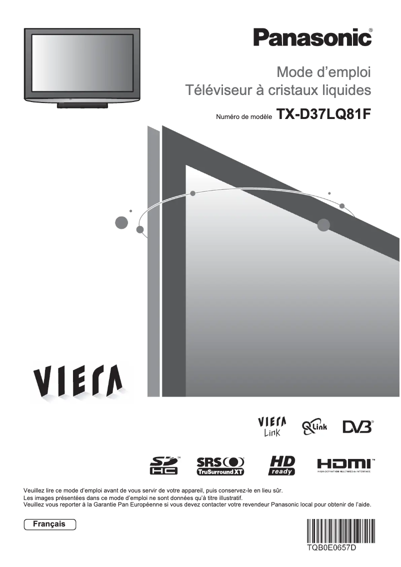 Página 1 del manual Manual de usuario Panasonic Viera TX-D37LQ81F