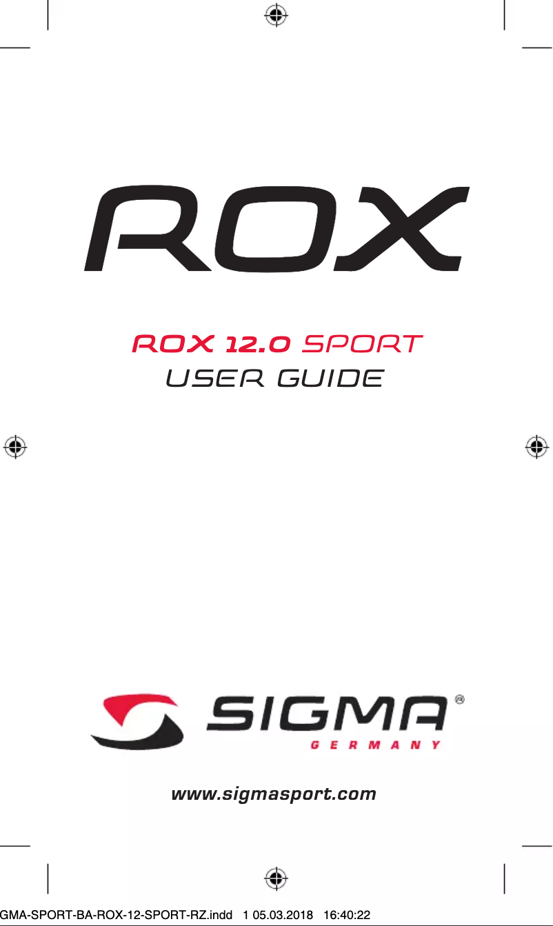 Imagen de la primera página del manual del dispositivo ROX 12.0 Sport