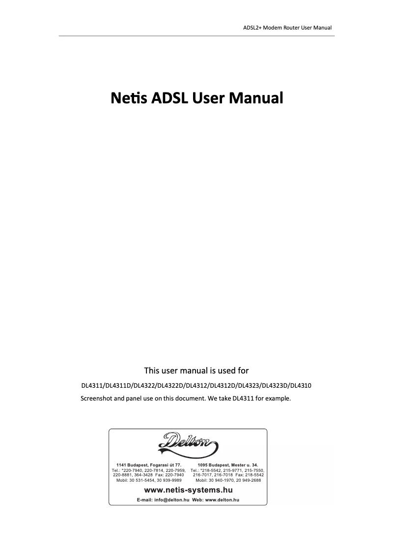 Imagen de la primera página del manual del dispositivo DL4323D