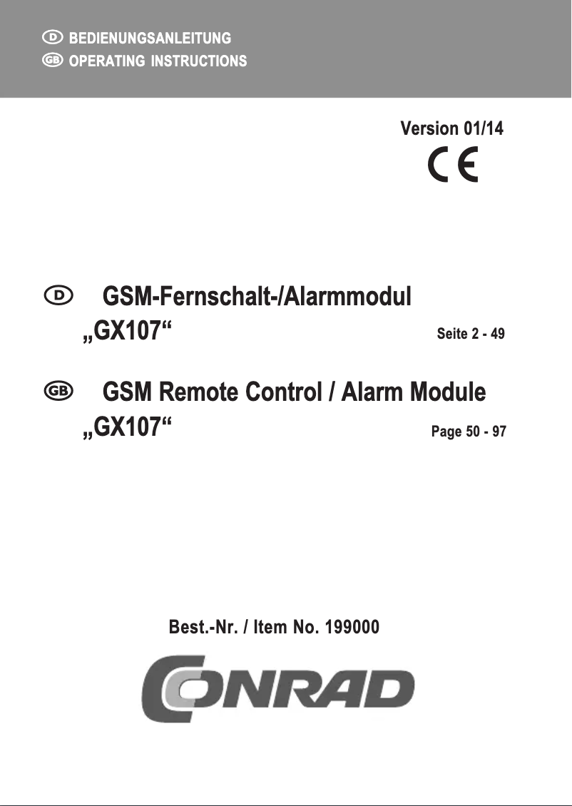 Página 1 del manual Manual de usuario Conrad GX107