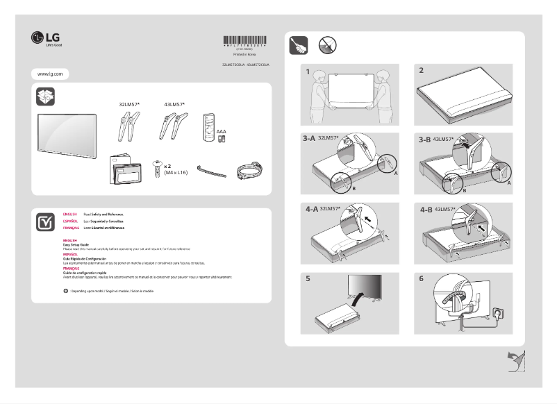 Imagen de la primera página del manual del dispositivo 32LM572CBUA