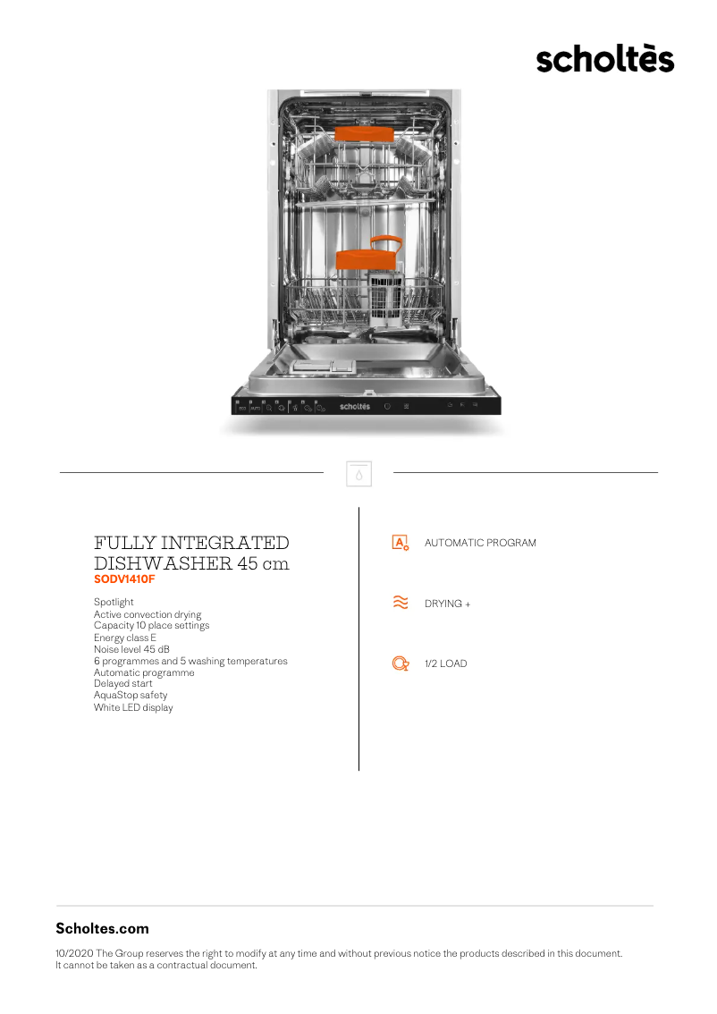 Imagen de la primera página del manual del dispositivo SODV1410F