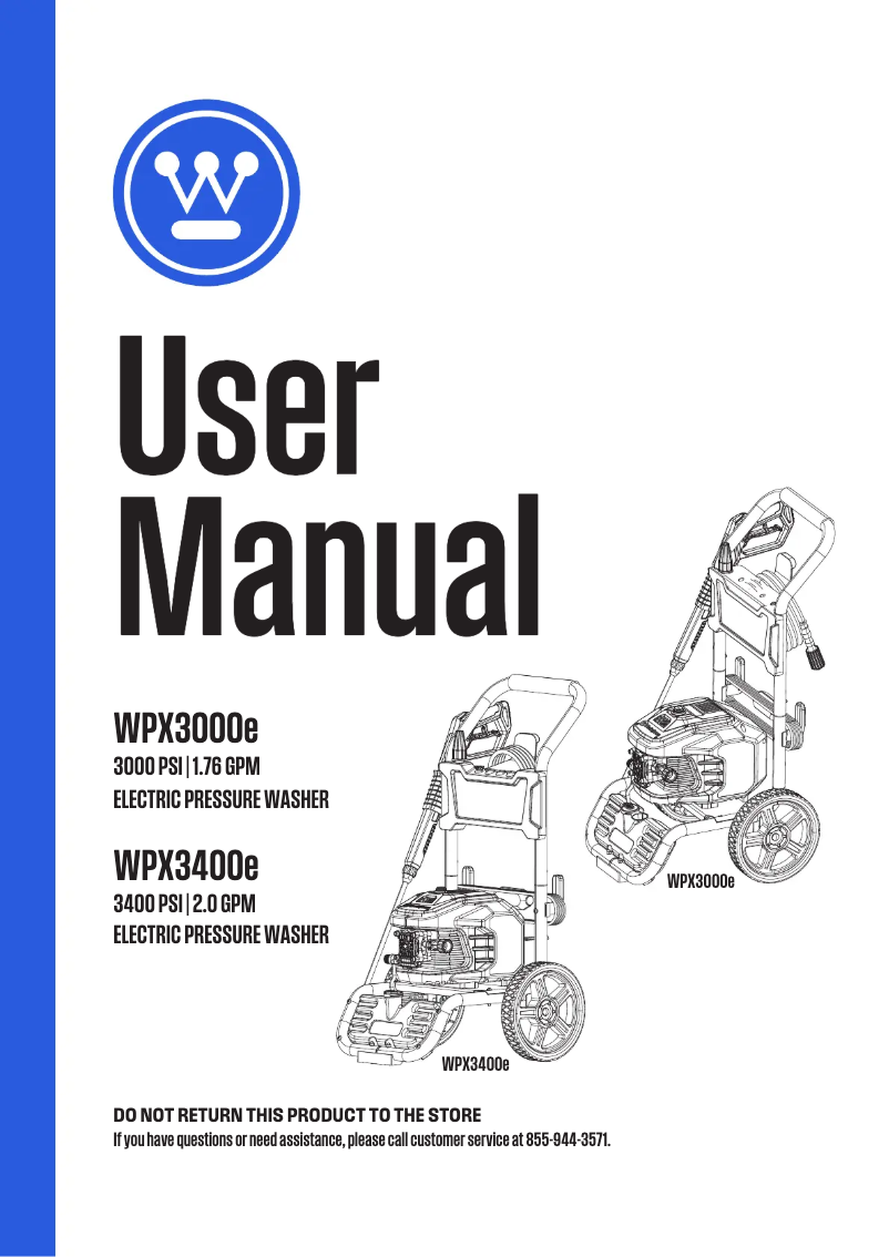 Página nº 1 - Manual de usuario Westinghouse WPX3000e