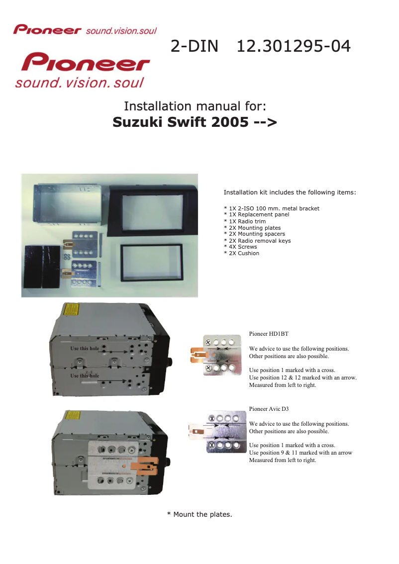 Página 1 del manual Manual de usuario Pioneer 12.301295-04