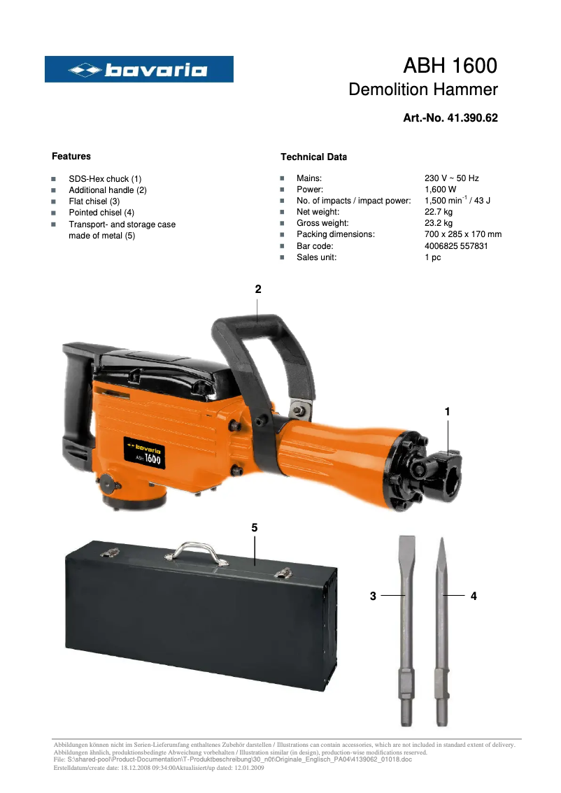 Imagen de la primera página del manual del dispositivo ABH 1600