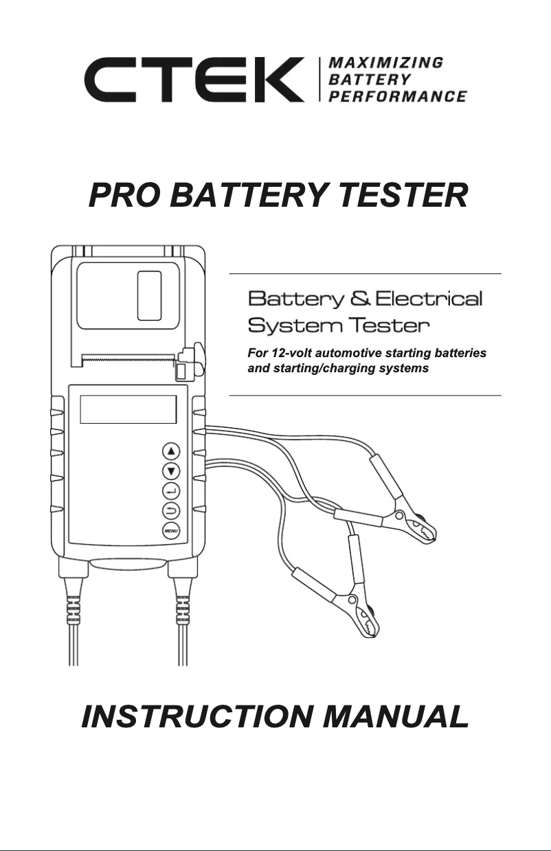 Página 1 del manual Manual de usuario Ctek Pro Battery Tester