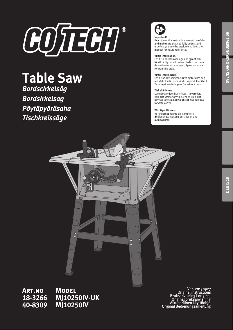 Página 1 del manual Manual de usuario Cotech MJ10250IV