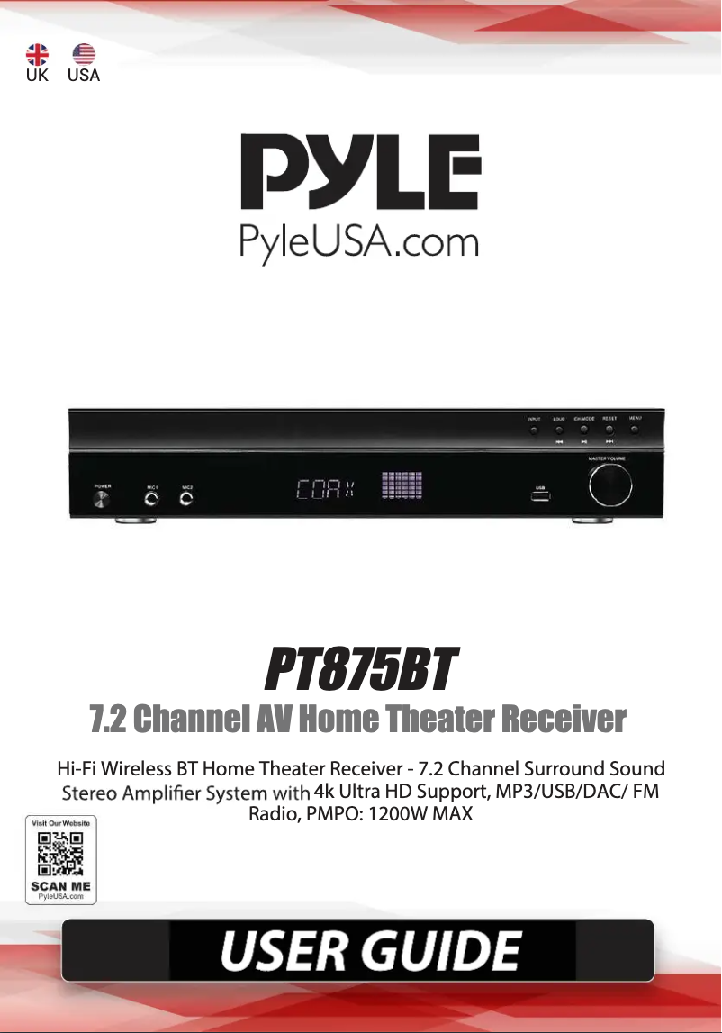 Imagen de la primera página del manual del dispositivo PT875BT