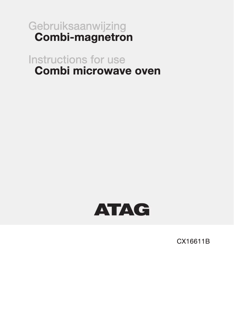 Página 1 del manual Manual de usuario Atag CX16611B