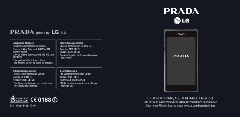 Página 1 del manual Manual de usuario LG Prada