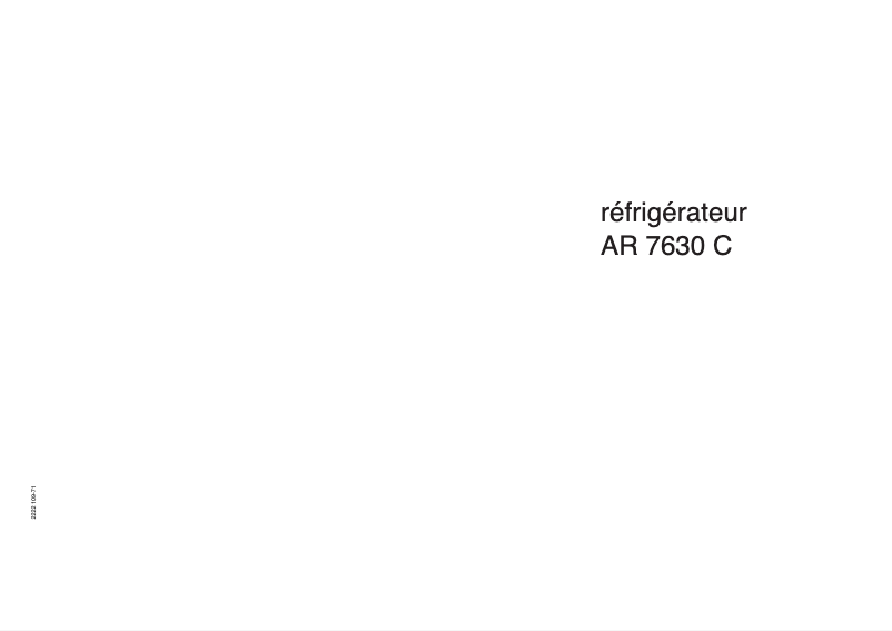 Página 1 del manual Manual de usuario Arthur Martin-Electrolux AR7630C