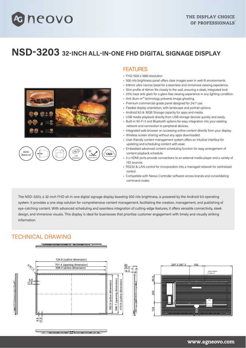 Imagen de la primera página del manual del dispositivo NSD-3203