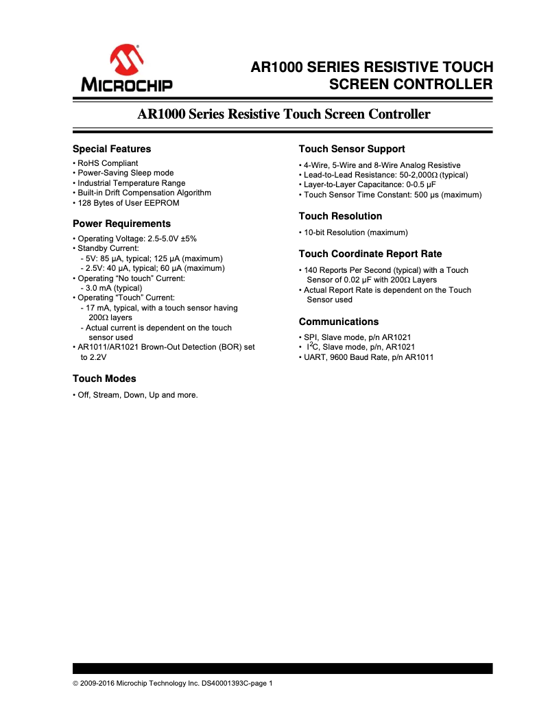 Imagen de la primera página del manual del dispositivo AR1011