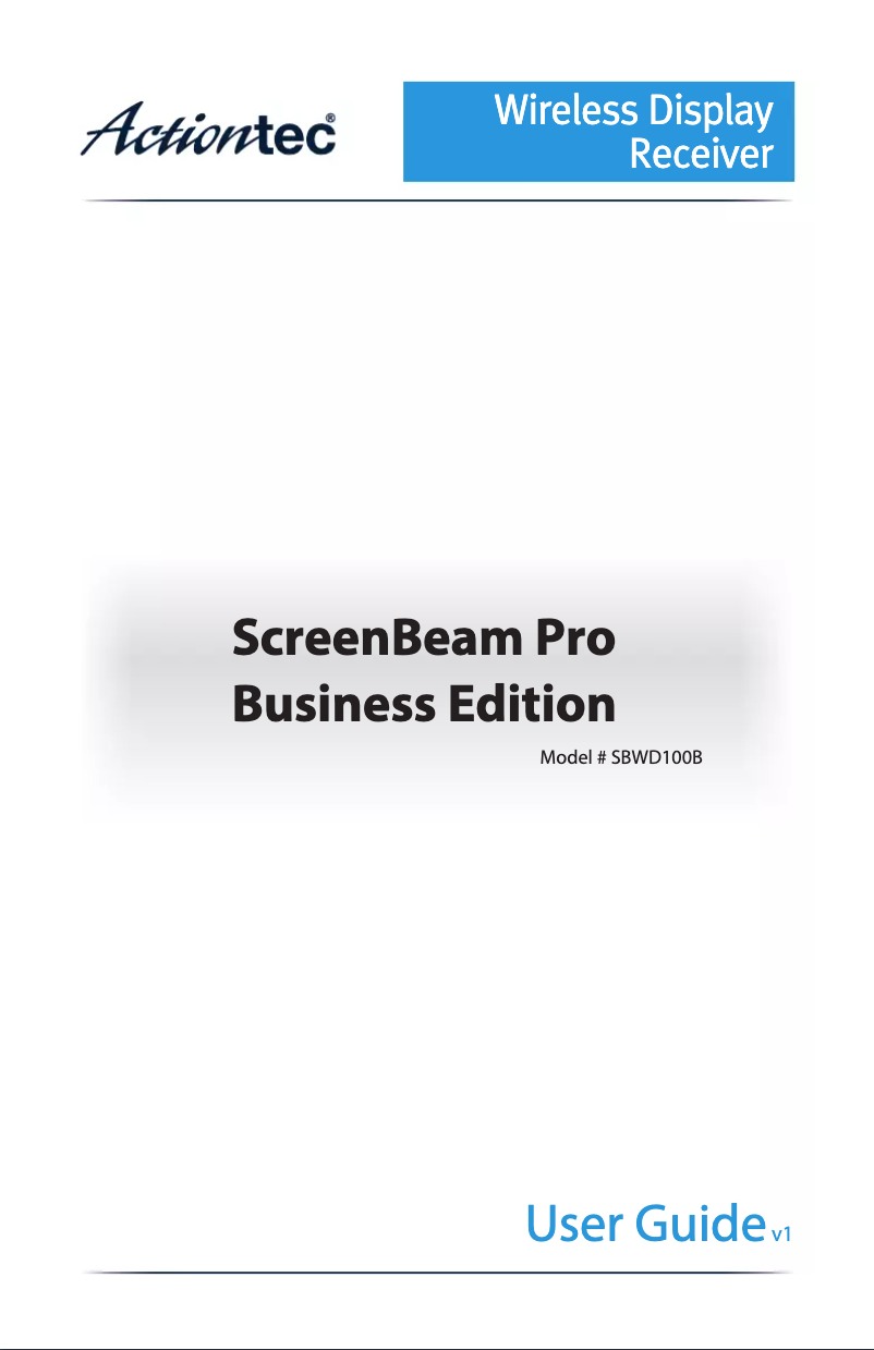 Imagen de la primera página del manual del dispositivo ScreenBeam Pro Business Edition
