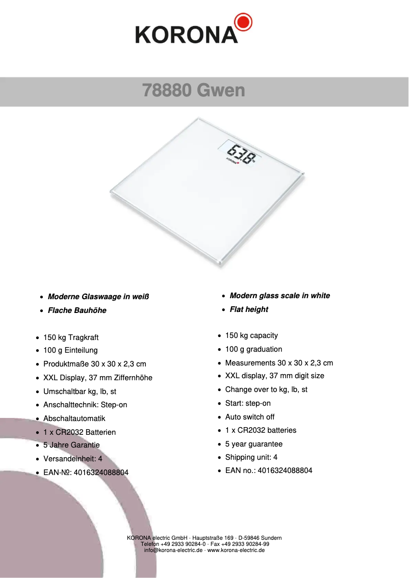 Imagen de la primera página del manual del dispositivo Gwen 78880