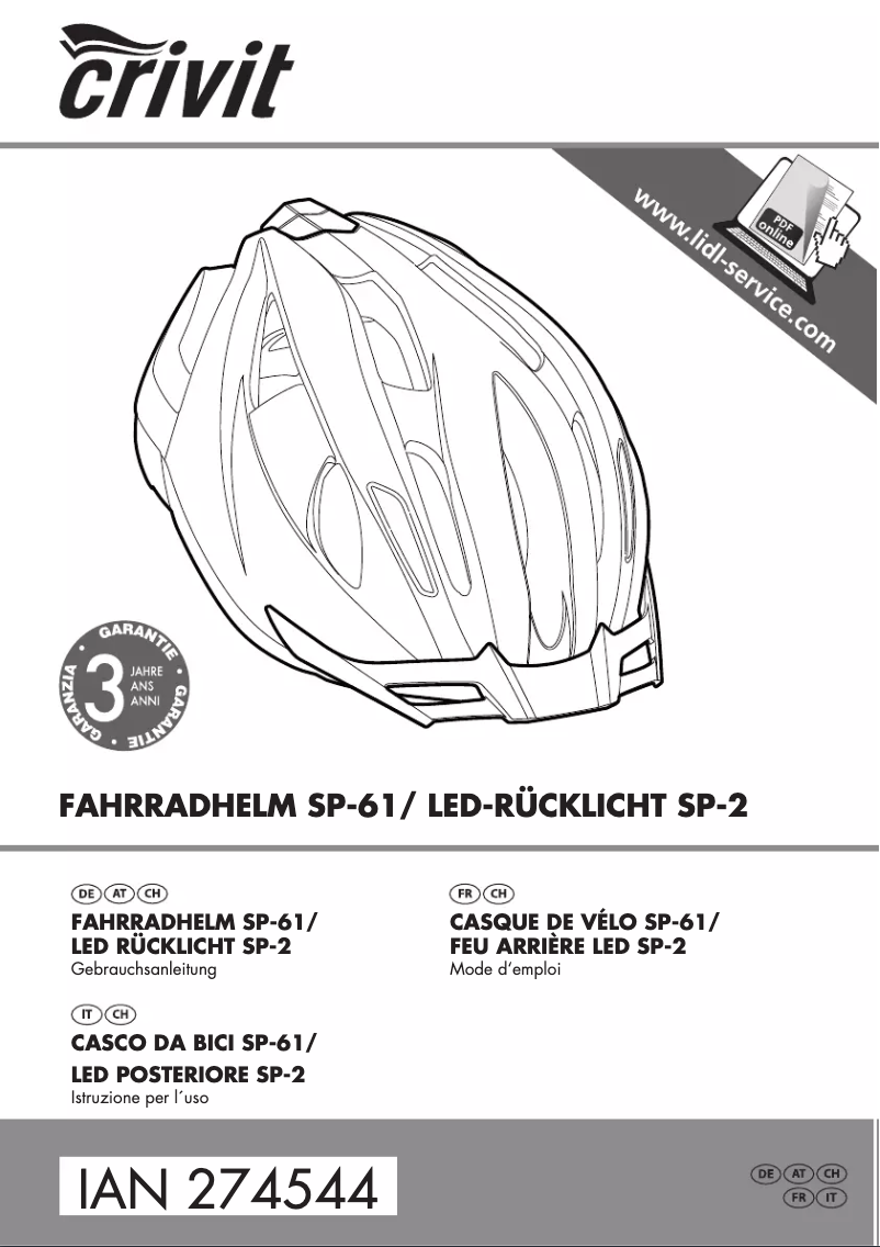 Imagen de la primera página del manual del dispositivo SP-61