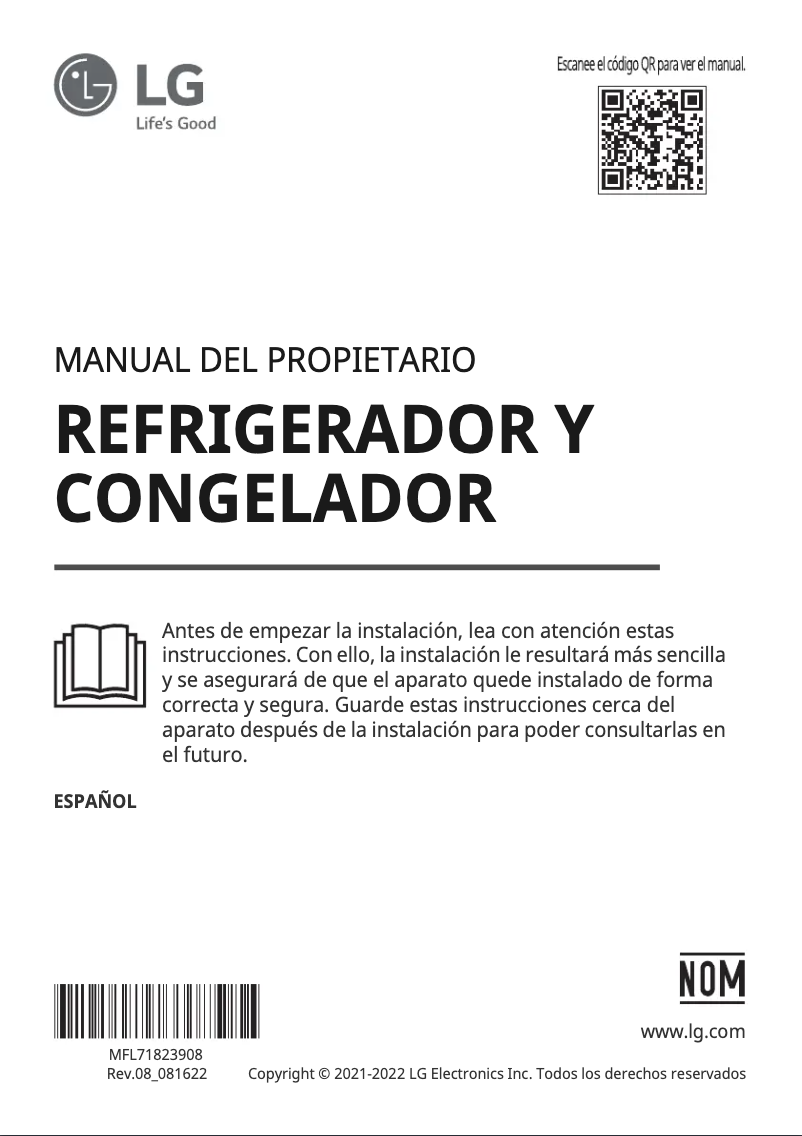 Imagen de la primera página del manual del dispositivo GS75SPP