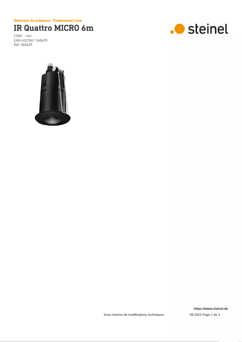 Página 1 del manual Diagrama de cableado Steinel IR Quattro MICRO