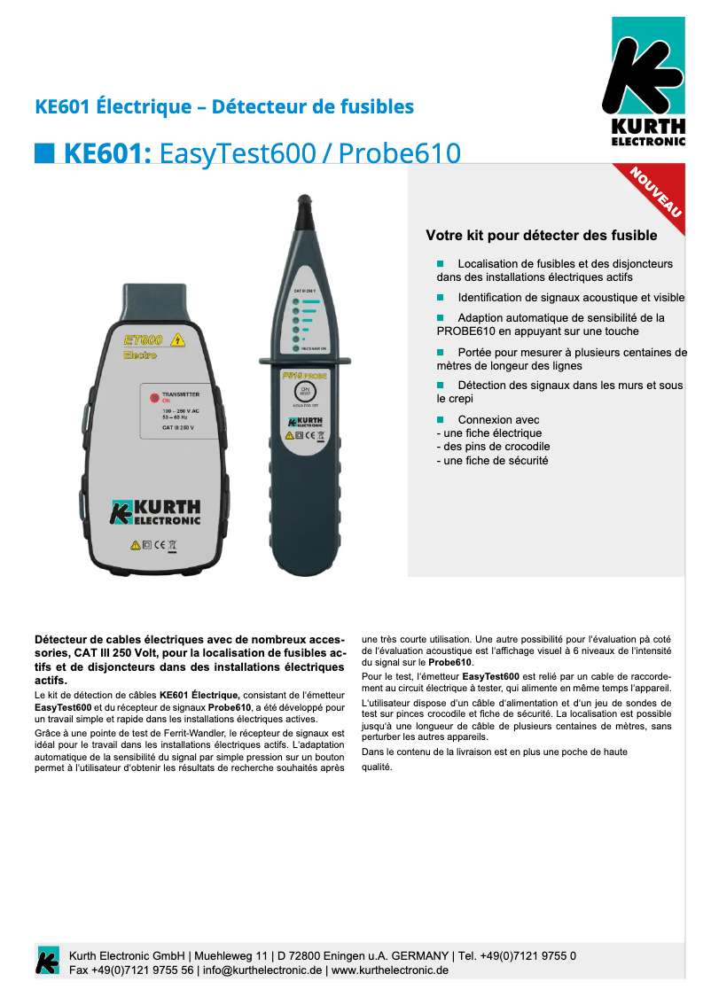Imagen de la primera página del manual del dispositivo KE601