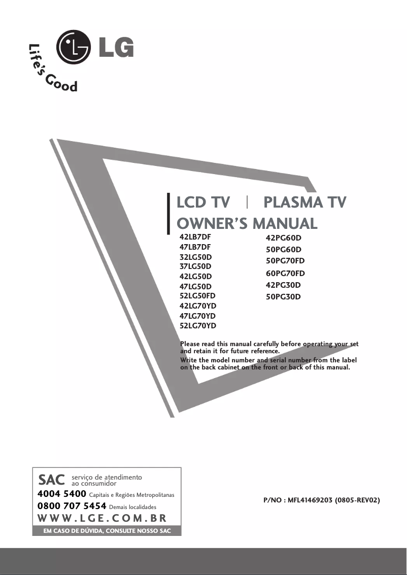 Página nº 1 - Manual de usuario LG 42LB7DF