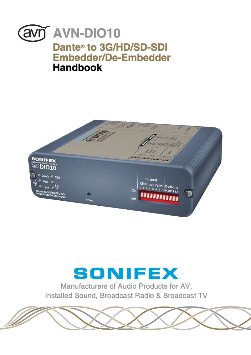 Página 1 del manual Manual de usuario Sonifex AVN-DIO10