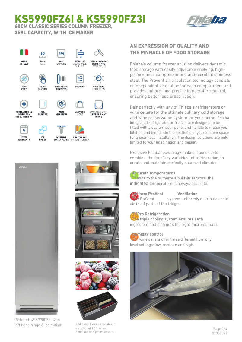 Página 1 del manual Ficha técnica Fhiaba KS5990FZ3IA