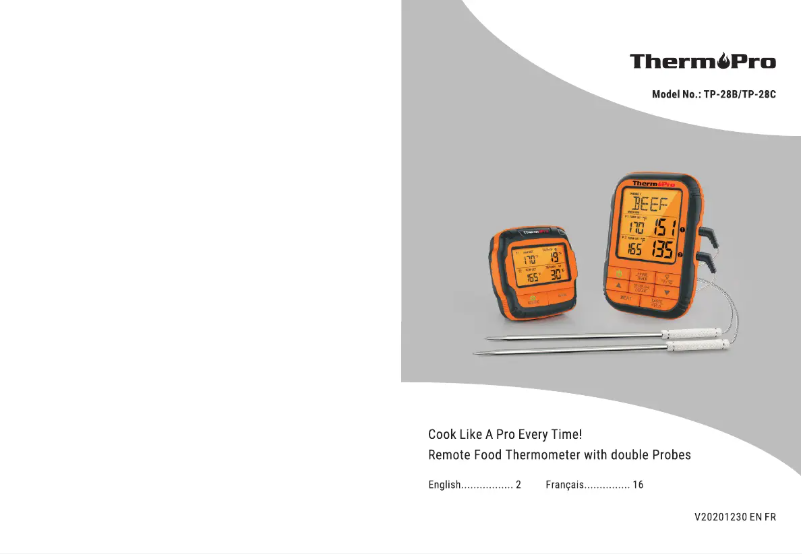 Página 1 del manual Manual de usuario ThermoPro TP-27B