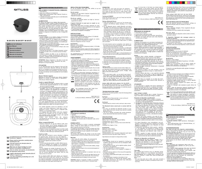 Imagen de la primera página del manual del dispositivo M-305 BT