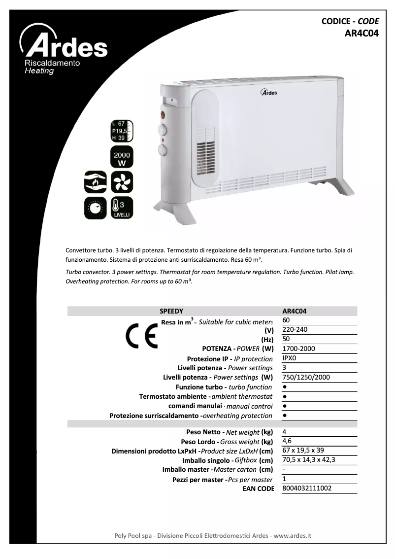 Imagen de la primera página del manual del dispositivo AR4C04